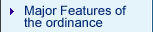 Major Features of the ordinance